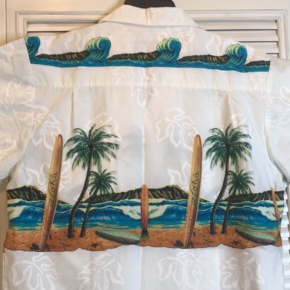 Favant men Hawaiian shirt Mamoth Pe'ahi Jaws Wave Surfboard 100% cotton large - Picture 7 of 10